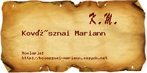 Kovásznai Mariann névjegykártya