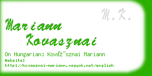 mariann kovasznai business card